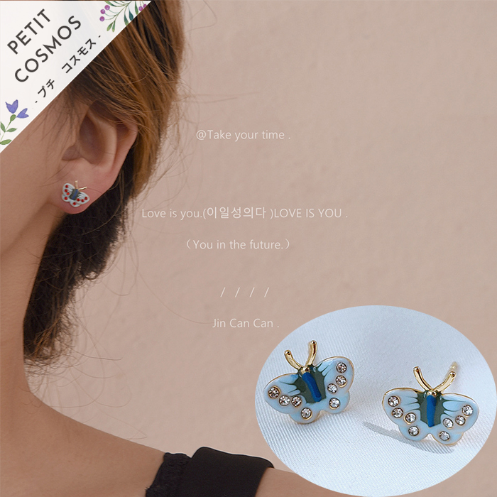 小さな蝶々 ピアス アクセサリー S925 アレルギー対応 おしゃれ 大人かわいい 上品 韓国風