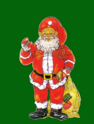 ミニオーナメントカード クリスマス「サンタクロース」メッセージカード 紐付き