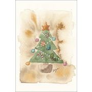 ポストカード クリスマスカード marron125「アンティーククリスマス」ツリー オーナメント 水彩画