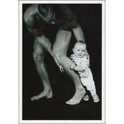 ポストカード モノクロ写真「赤ちゃんと男性」