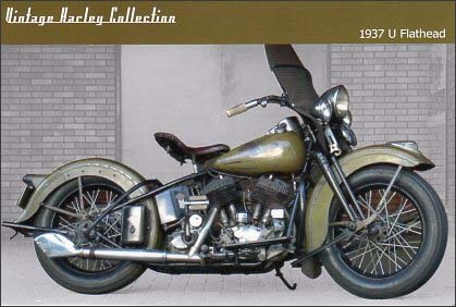 ポストカード カラー写真 バイク「1937 U Flathead」乗り物 郵便はがき