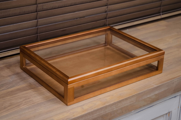 ガラスコレクションケース大BR/WH