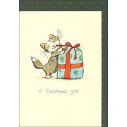 グリーティングカード クリスマス「クリスマス ギフト」メッセージカード 猫