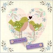 グリーティングカード バレンタイン「鳥とハート」小動物 メッセージカード