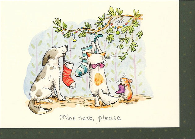 グリーティングカード クリスマス「次はボク」メッセージカード 犬 猫