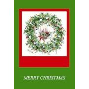 グリーティングカード クリスマス「クリスマスリース」メッセージカード 無地の用紙1枚