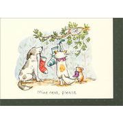 グリーティングカード クリスマス「次はボク」メッセージカード 犬 猫