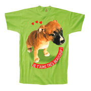 ポストカード サマーカード Tシャツ柄シリーズ「JE T'AIME TRE'S BEAUCOUP！」犬 暑中見舞い