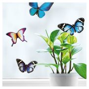 ウィンドウステッカーS/立体（ステッカータイプ）「3Dの蝶」窓ガラス 透明シート