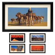 ロングポストカード入り額縁 カラー写真「砂漠」壁掛け マット付き フォトフレーム