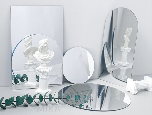 INS 人気 レトロ   鏡 皿を捧げる  アクリル インテリア  トレイ    置物を飾る  創意撮影装具 反射板