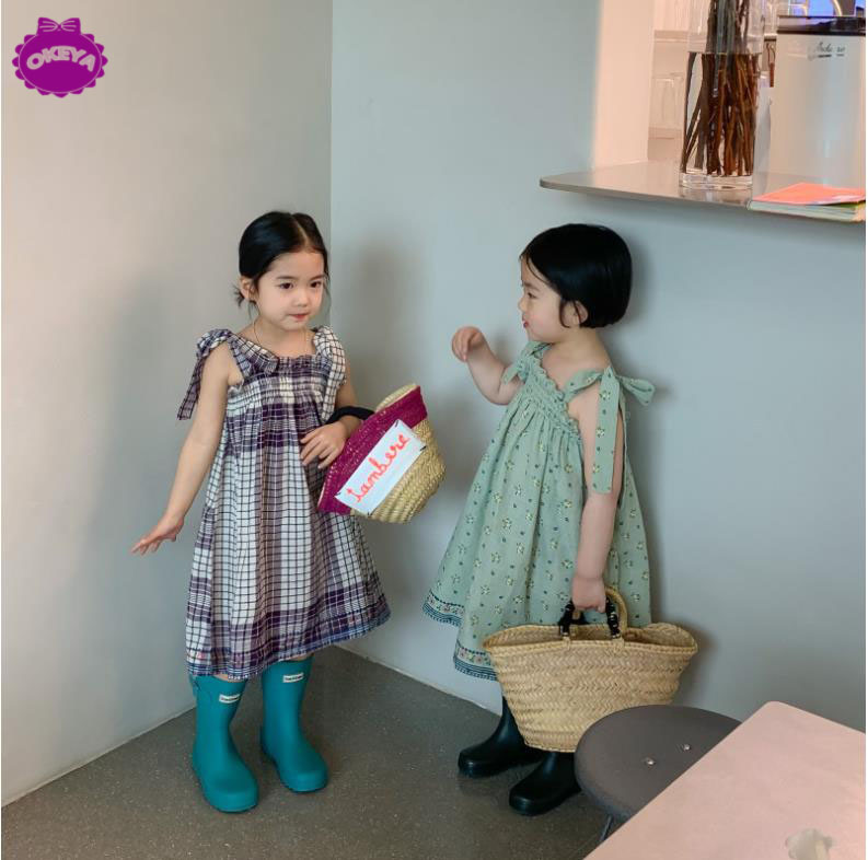 【2022年夏新作】子供服　ワンピース　韓国風　吊りワンピース　コットン製　ゆったり　90#-130#