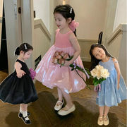お勧め 春夏新作 韓国風子供服 女の子 袖なしワンピ プリーツスカート シフトドレス ワンピース 7-15