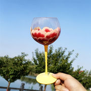 売上高TOP INSスタイル ワイングラス 手描き 花 赤ワイングラス カラー グラス ゴブレット 中年グラス