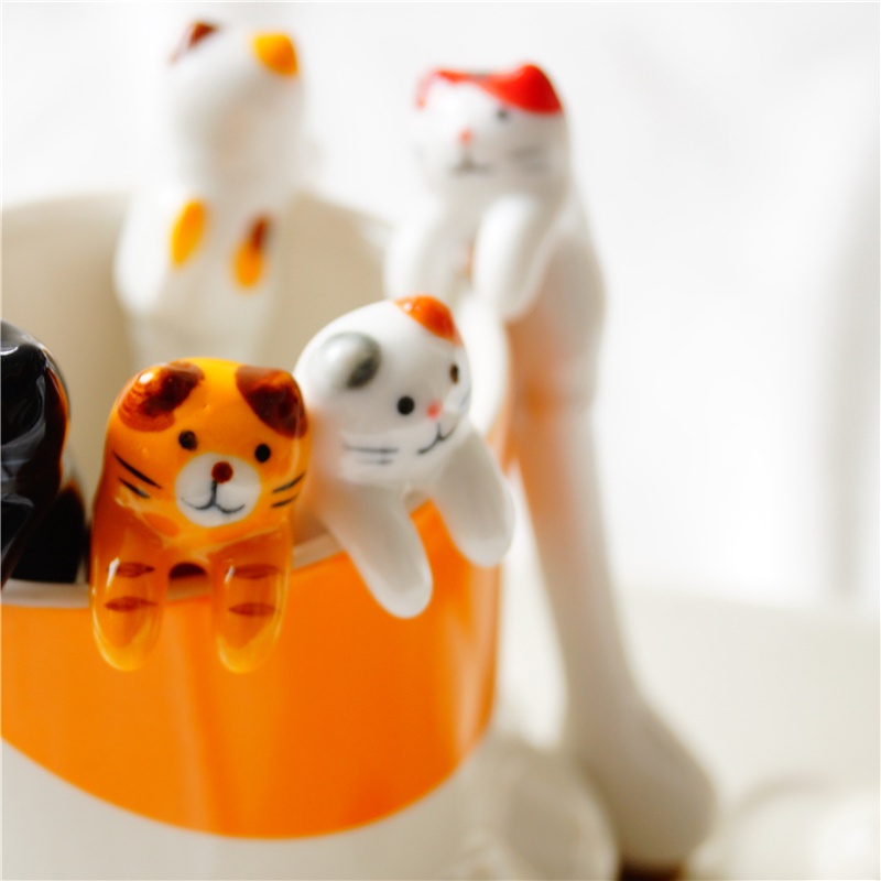 【2022春夏新作】子供  陶器 猫柄 ネコ柄 食器　ペット用品 ネコ雑貨
