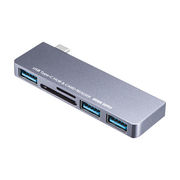 サンワサプライ USB Type-Cハブ(カードリーダー付き) USB-3TCHC18GY