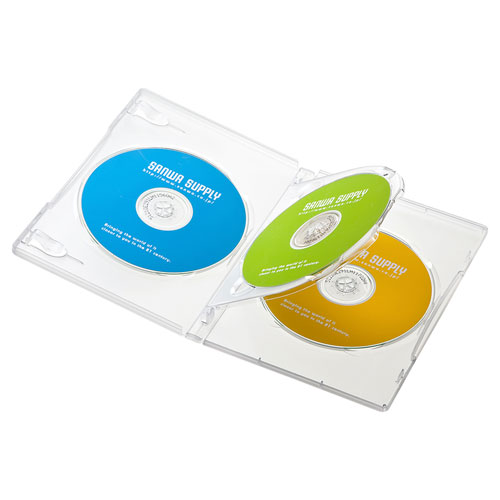 サンワサプライ DVDトールケース(3枚収納・10枚セット・クリア) DVD-TN3-10