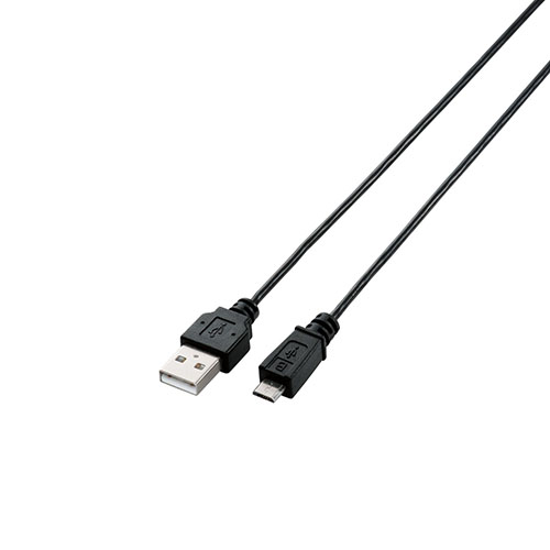 エレコム USB2.0ケーブル/A-microBタイプ/スリム/0.5m/ブラック U2C