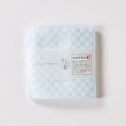 楠橋紋織 くすばしタオル わた音 しゅす織り ハンカチタオル 25cm×25cm ブルー