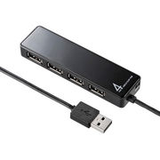 サンワサプライ HDD接続対応・面ファスナー付4ポートUSB2.0ハブ ブラック USB-