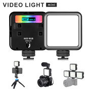 ビデオライト カメラライト N69 小型 60 LED RGB USB 充電 撮影ライト 撮影用 ライト スマートフォン 照明