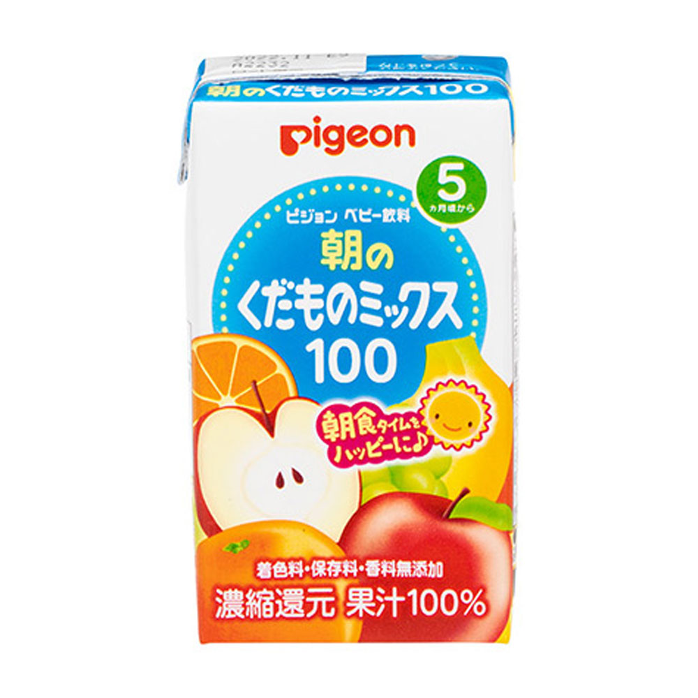 ピジョン 紙パックベビー飲料 朝のくだものミックス１００ １２５ｍＬ