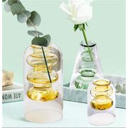 花瓶 ステンドグラス ダブル クリエイティブ 装飾 リビングルーム フラワーアレンジメント 水耕栽培