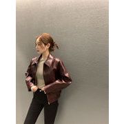 INS 秋新作　レトロ 　ファッション　長袖 　ジャケット 　レザー　コート