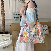 トートバッグ　エコバッグ　かわいい　花柄　デザイン　韓国ファッション