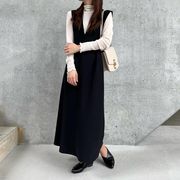 ワンピース　Ｖネック　デザイン　レディース　春夏　韓国ファッション　レディース