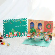 立体 3D  バースデー  封筒や  クリスマスカード   立体カード  ポップアップ   クリスマス   漫画