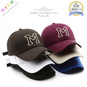 M字 キャップ 野球帽 ベースボールキャップ サンバイザー 刺繍 サイズ調節可能 男女兼用 熱中症対策