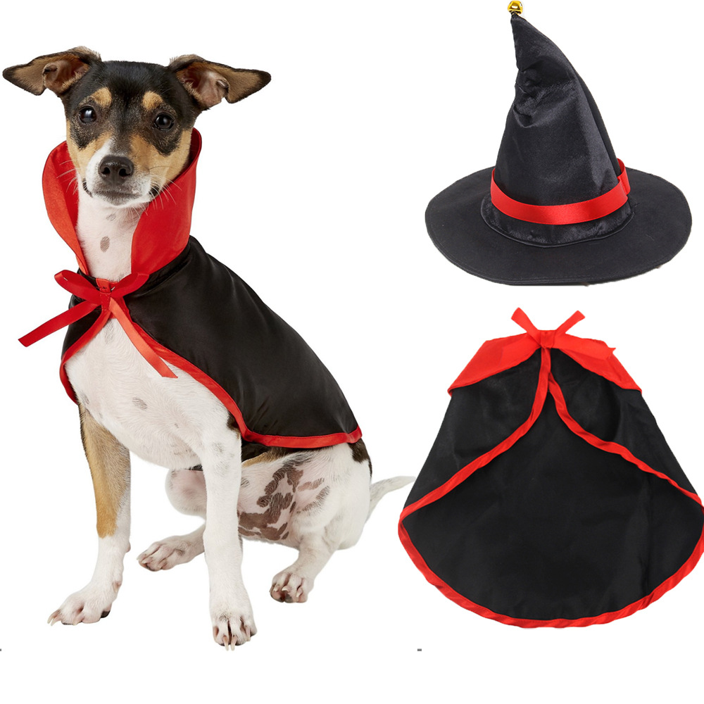 激安 ペット服 犬用猫用 仮装帽子 大中小型犬/猫 ハロウィン Halloween 猫服犬服 帽子+マント