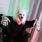 ハロウィン 被り物 狼 被り物 おおかみ お面 動物 仮面 手袋 パーティー え仮装 なりきりマスク
