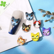 猫形 ネイルパーツ ネイル用品 ネイルアート 埋め込み メタルパーツ 可愛い DIY