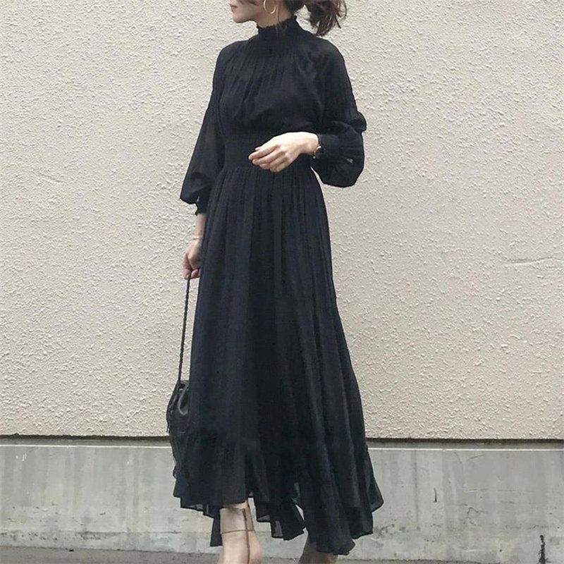 秋INS 新作  カジュアル 韓国ファッション   ロング カジュアルワンピース