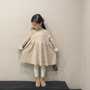 【2022秋新作】韓国風子供服   キッズ服    女の子   長袖  ニット    ワンピース  80-140cm