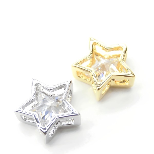 ▽今だけ！半額SALE▽1個価格☆キュービックジルコニア☆スターチャーム☆最高級鍍金☆ “Cubic Star” 株式会社 L&A  corporation 問屋・仕入れ・卸・卸売の専門【仕入れならNETSEA】