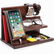 iPhoneスマホ充電スタンド木製