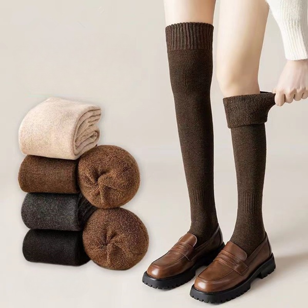 秋冬新作 靴下★ストッキング 厚手 大きいサイズニットレッグウォーマーはストッキングを積み上げる