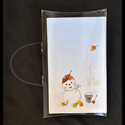メッセージカード （雪だるま）10枚ピローケース入り・純日本製