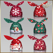 6種類☆ウサギ耳ラッピング袋 雪の結晶 マチ付き クリスマス ギフト袋 クッキー袋 ラッピング用品