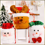 【3種】クリスマス巾着袋 丸ごとサンタ 雪だるま トナカイ プレゼント入れ お菓子袋