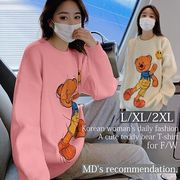 韓国女性ファッション)かわいいクマの冬用Tシャツ