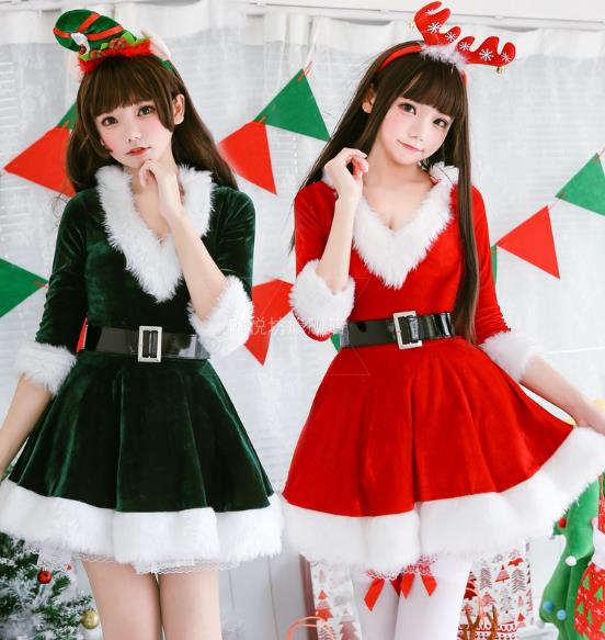 人気 クリスマス服 ワンピースコスプレ仮装 クリスマス サンタ コスプレ レディース クリスマス衣装2色
