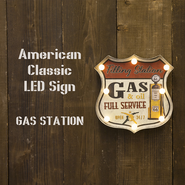 American Classic LED Sign アメリカンクラシック【GAS STATION】