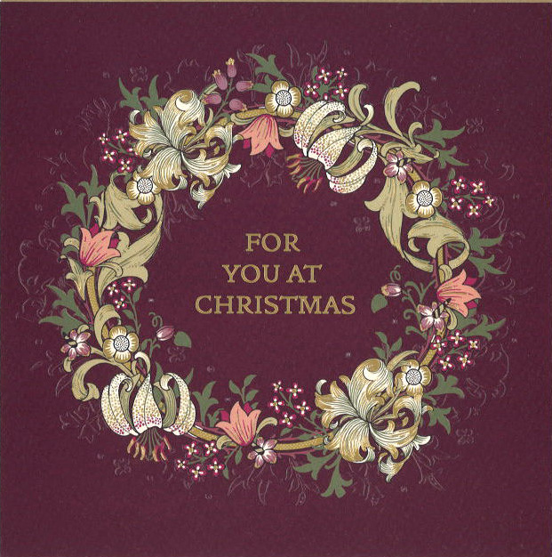 グリーティングカード クリスマス ウィリアム・モリス「リース」 メッセージカード