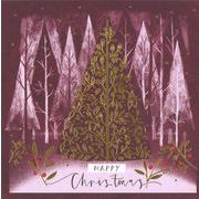 グリーティングカード クリスマス「金のツリー」 メッセージカード