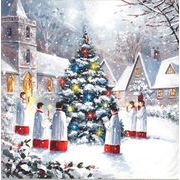 グリーティングカード クリスマス「ツリーと合唱隊」 メッセージカード