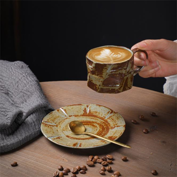 朝食カップ コーヒーカップ 皿 陶磁器カップ 大人気 ギャザリング 家庭用 マグカップ